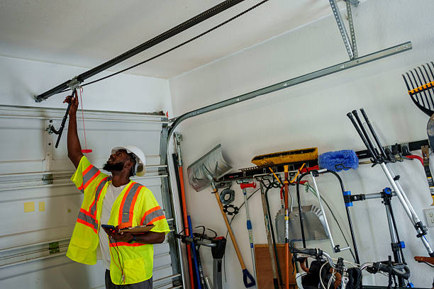 Professional Garage Door Panel Replacement technician working in Penitas, TX